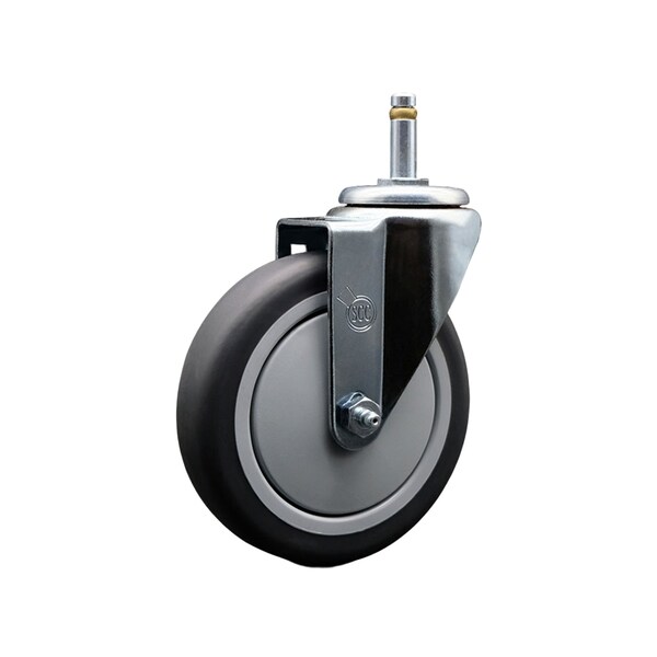 5'' Thermoplastic Rubber Wheel Swivel 7/16'' Grip Ring Stem Caster